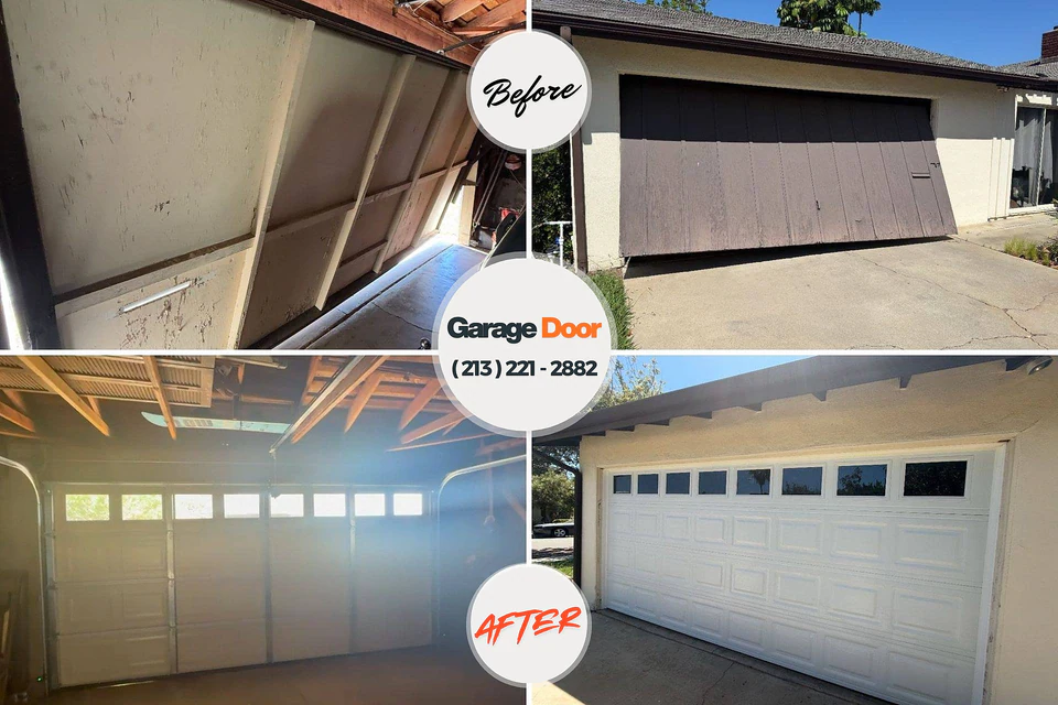 Before and after: garage door repair New Bremen, OH